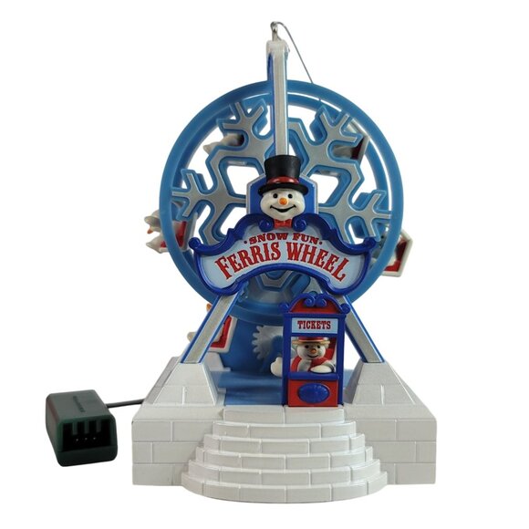 Hallmark Snow Fun Ferris Wheel Christmas Ornament Magic Cord Light Sound Motion - Picture 3 of 12